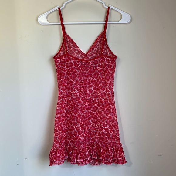 Victoria’s Secret Red Mesh Lace Cheetah Print Lingerie Teddy Dress Size M - Picture 6 of 7